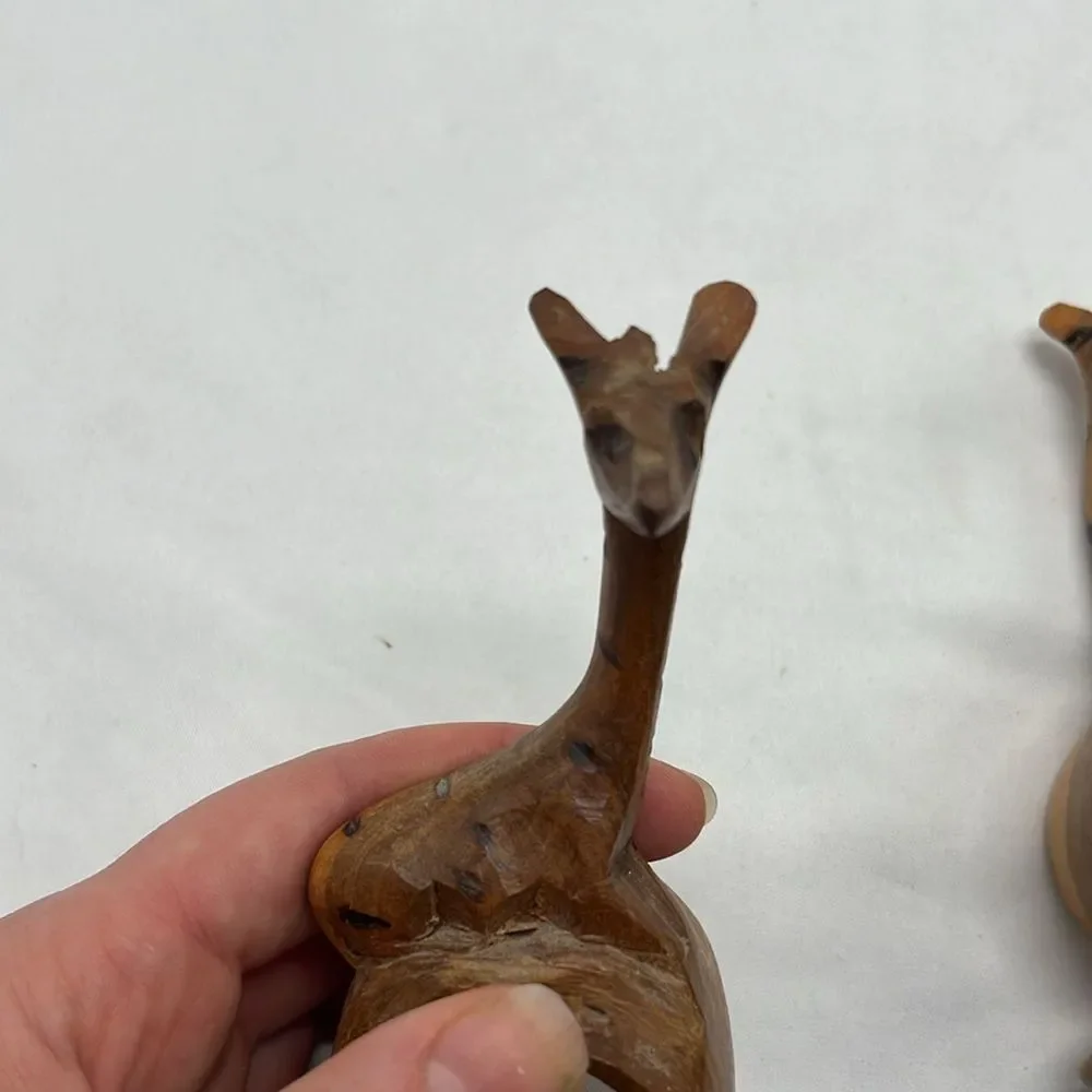 Set of Two Handcarved Giraffe Napkin Rigs